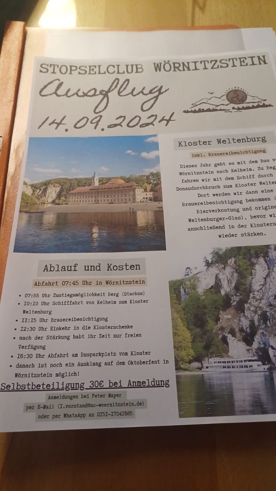 Jahresausflug 2024 – Mit dem Stopselclub ins Kloster Weltenburg